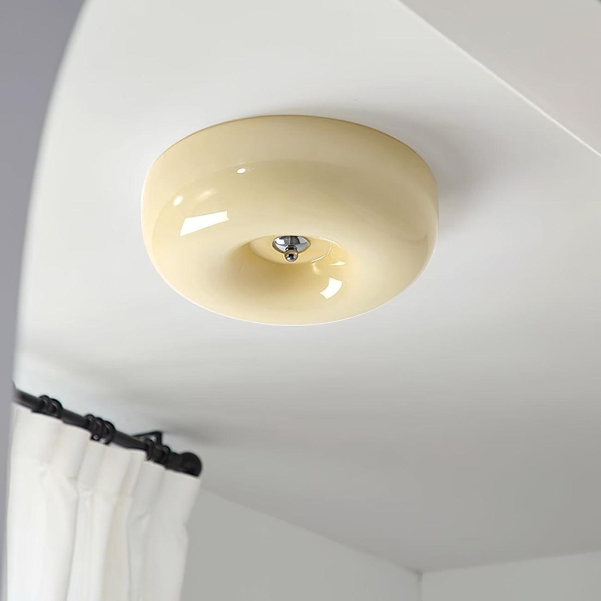 Runde LED-Deckenleuchte aus Glas – Verstellbare 3000K/4000K/6000K integrierte Deckenbeleuchtung für Schlafzimmer, Flure & niedrige Decken | Thomler