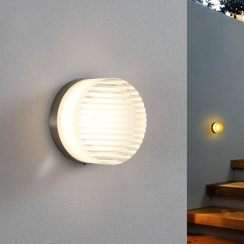 Metal LED Accent Light for Walls & Ceilings – 5 in Ripple Texture Fixture in White, Amber, Gray – Modern Indoor Outdoor Sconce for Hallways