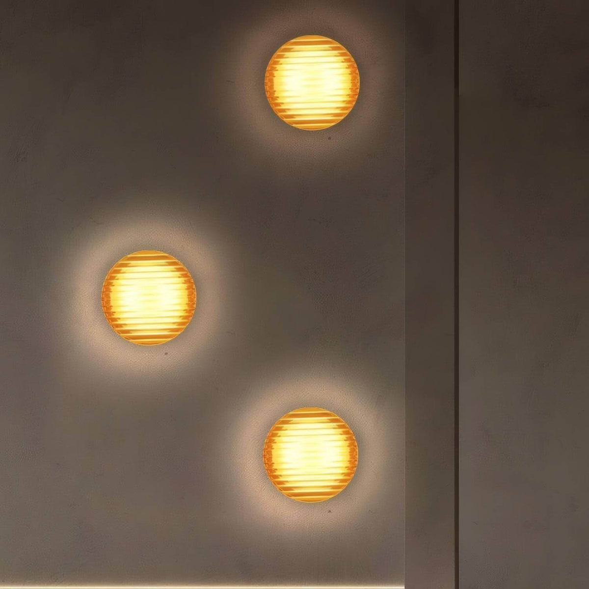 Metalen LED-accentverlichting voor wanden en plafonds – 5 inch armatuur met ribbeltextuur in wit, amber, grijs – Moderne binnen- en buitenwandlamp voor gangen