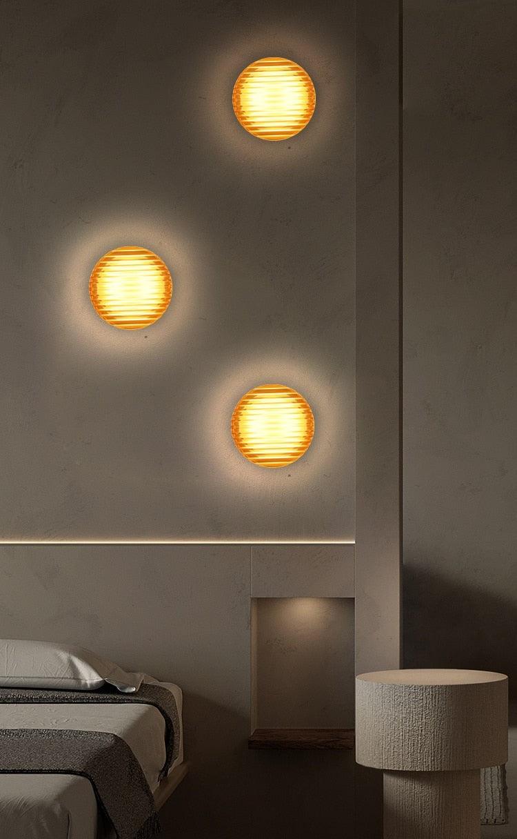 Metalen LED-accentverlichting voor wanden en plafonds – 5 inch armatuur met ribbeltextuur in wit, amber, grijs – Moderne binnen- en buitenwandlamp voor gangen