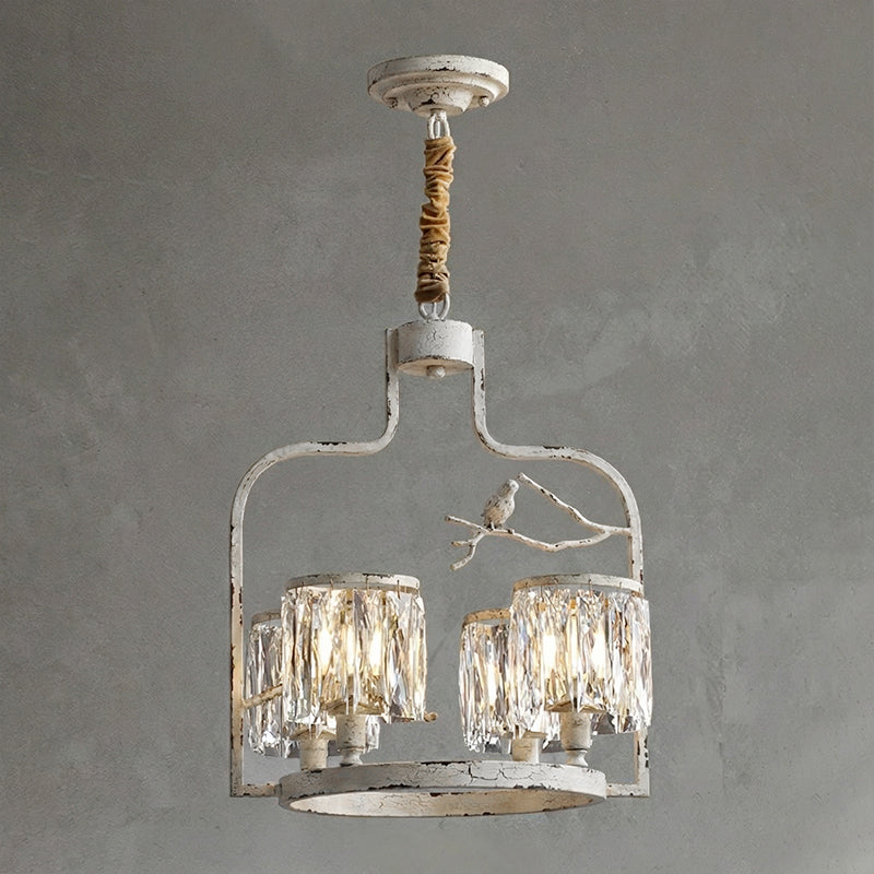 Crystal Hanging Light Fixture with Brass Frame 22 Inch for Dining Room Living Room Foyer Indoor Ceiling Lighting Classic Elegant Design | Thomler