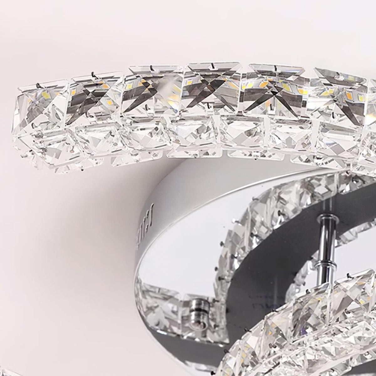 Flush Mount LED Ceiling Light 11 Inch Chrome Crystal Fixture Warm White for Bedroom Bathroom Living Room Hallway Entryway Small Space Modern | Thomler