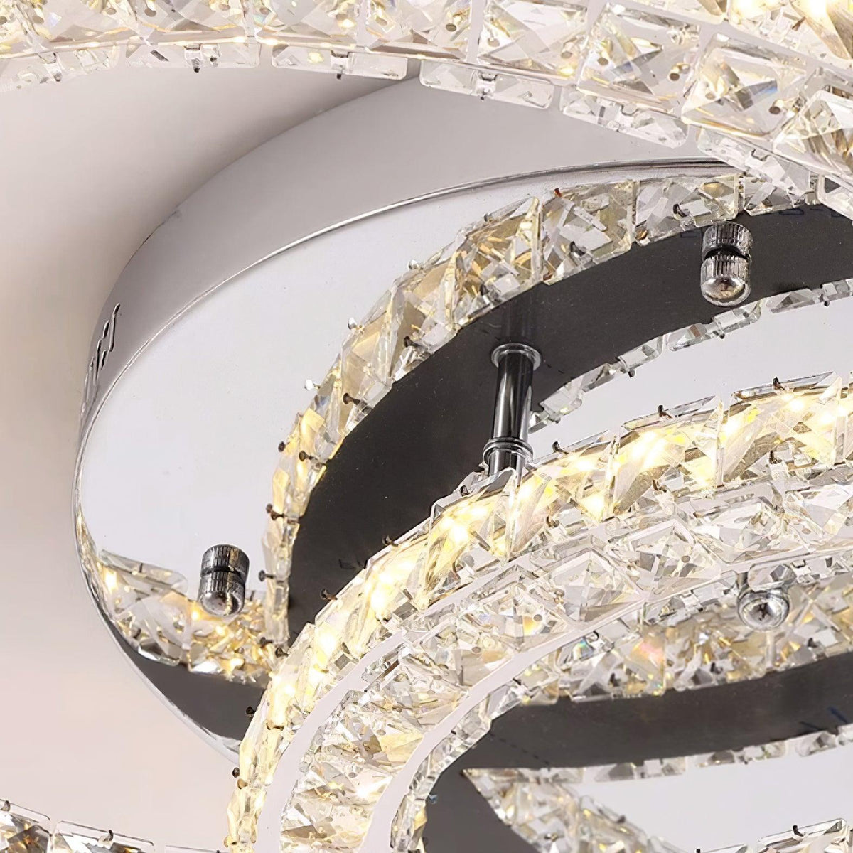 Flush Mount LED Ceiling Light 11 Inch Chrome Crystal Fixture Warm White for Bedroom Bathroom Living Room Hallway Entryway Small Space Modern | Thomler