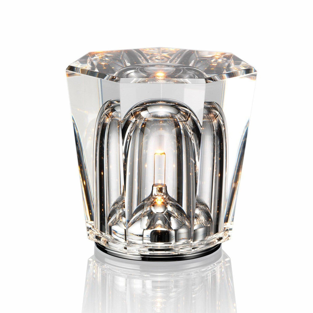 Rechargeable LED Accent Lamp with Crystal Reflective Glass – Compact Nightstand Light for Bedroom, Office Desk, Cozy Reading Nook | Thomler