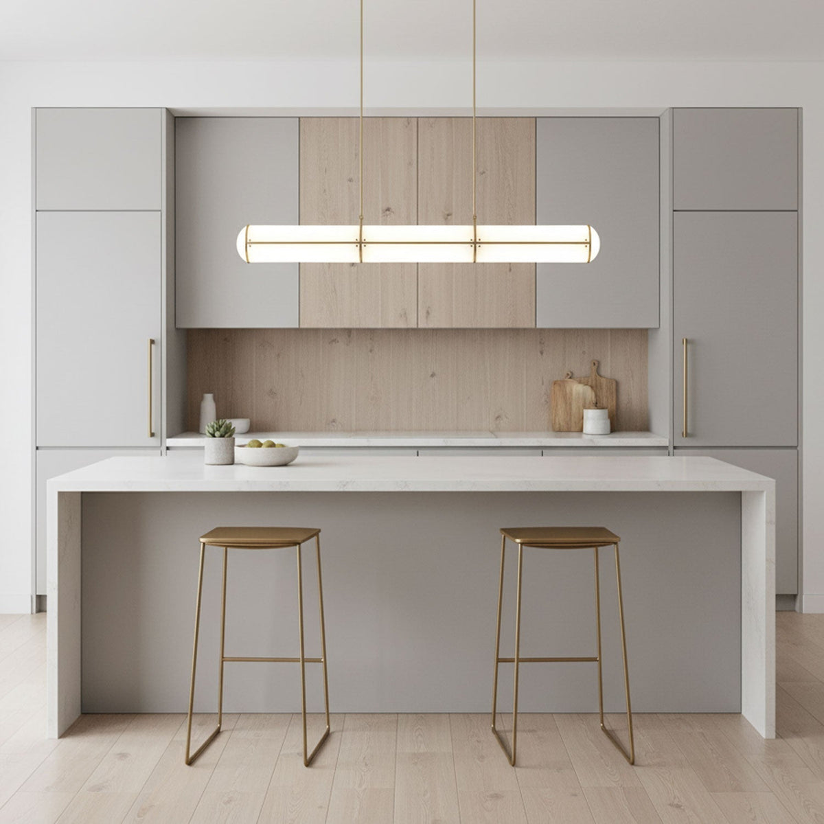 Lámpara LED lineal ajustable de 59 pulgadas, metal y acrílico, tres temperaturas de color para comedor, cocina, sala de estar, interior moderno L | Thomler