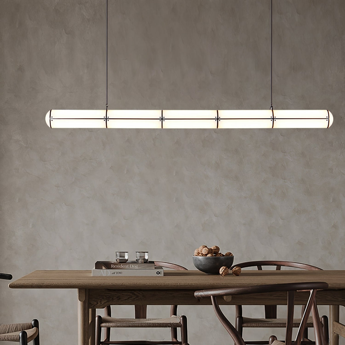 Lámpara LED lineal ajustable de 59 pulgadas, metal y acrílico, tres temperaturas de color para comedor, cocina, sala de estar, interior moderno L | Thomler