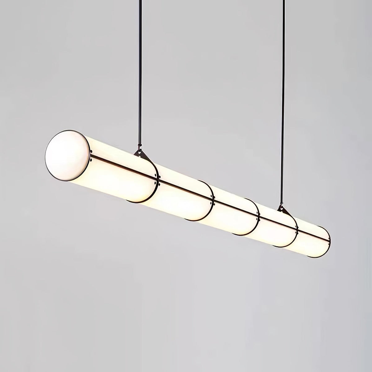 Lámpara LED lineal ajustable de 59 pulgadas, metal y acrílico, tres temperaturas de color para comedor, cocina, sala de estar, interior moderno L | Thomler