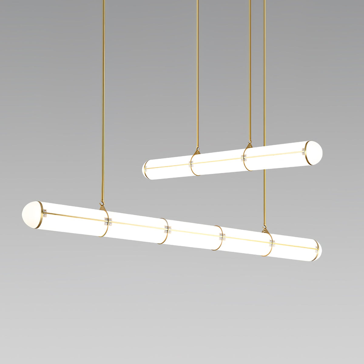 Lámpara LED lineal ajustable de 59 pulgadas, metal y acrílico, tres temperaturas de color para comedor, cocina, sala de estar, interior moderno L | Thomler