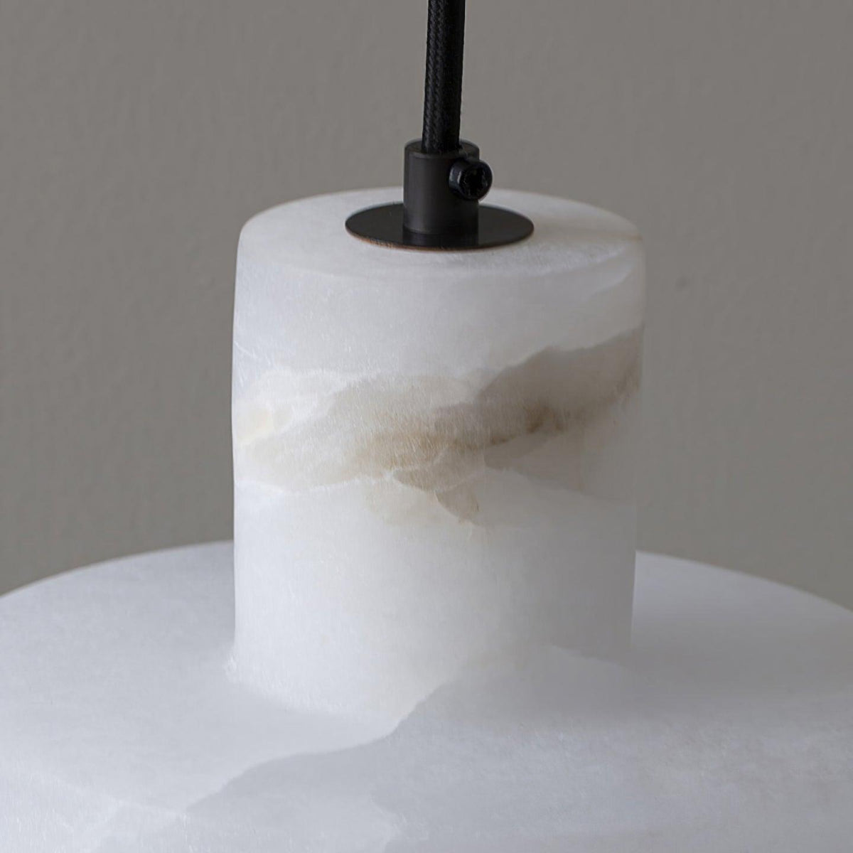 Stone Cylinder Hanging Lamp White Adjustable Drop Ceiling Fixture for Kitchen Island Dining Room Bedroom Hallway Natural Alabaster E27 Socke | Thomler