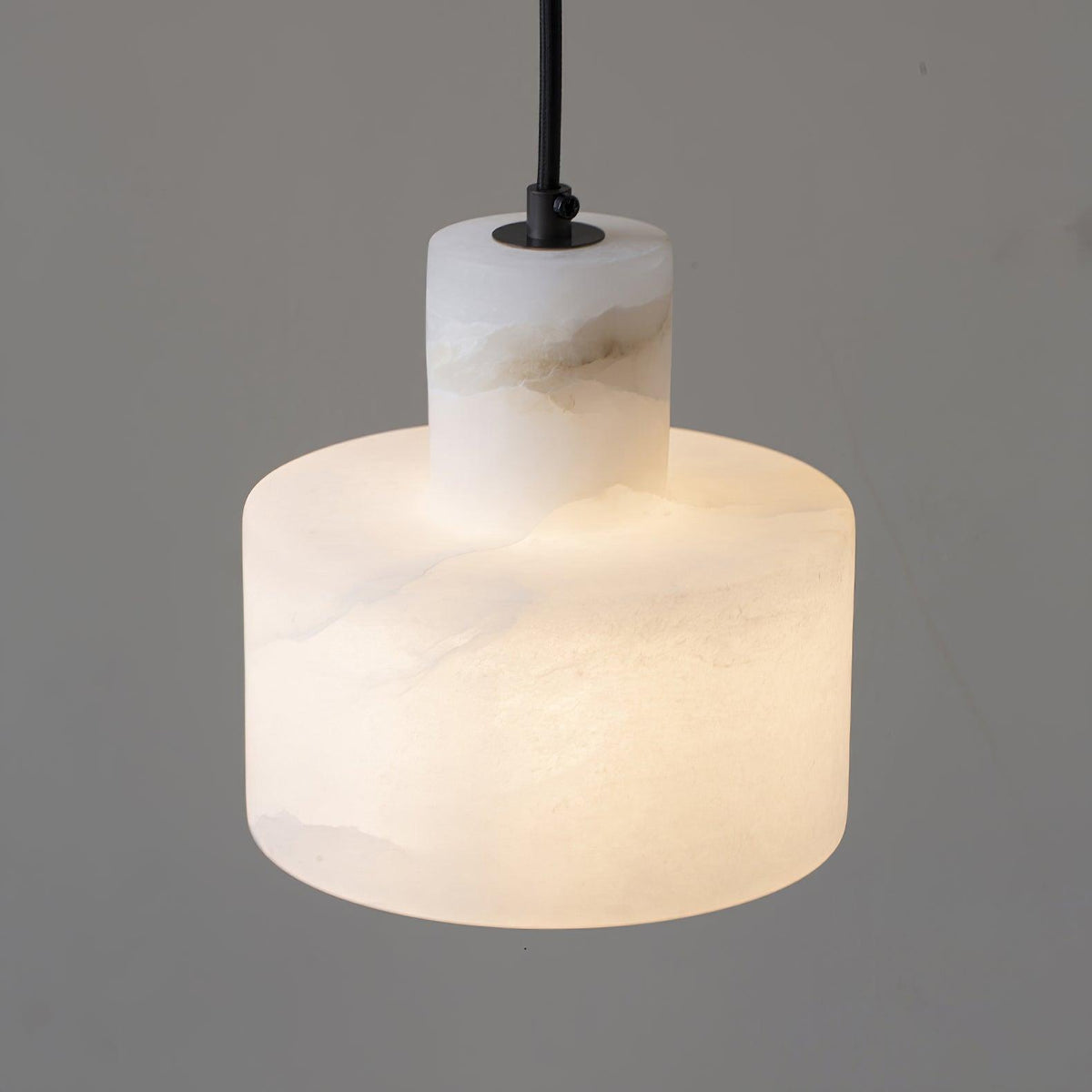 Stone Cylinder Hanging Lamp White Adjustable Drop Ceiling Fixture for Kitchen Island Dining Room Bedroom Hallway Natural Alabaster E27 Socke | Thomler