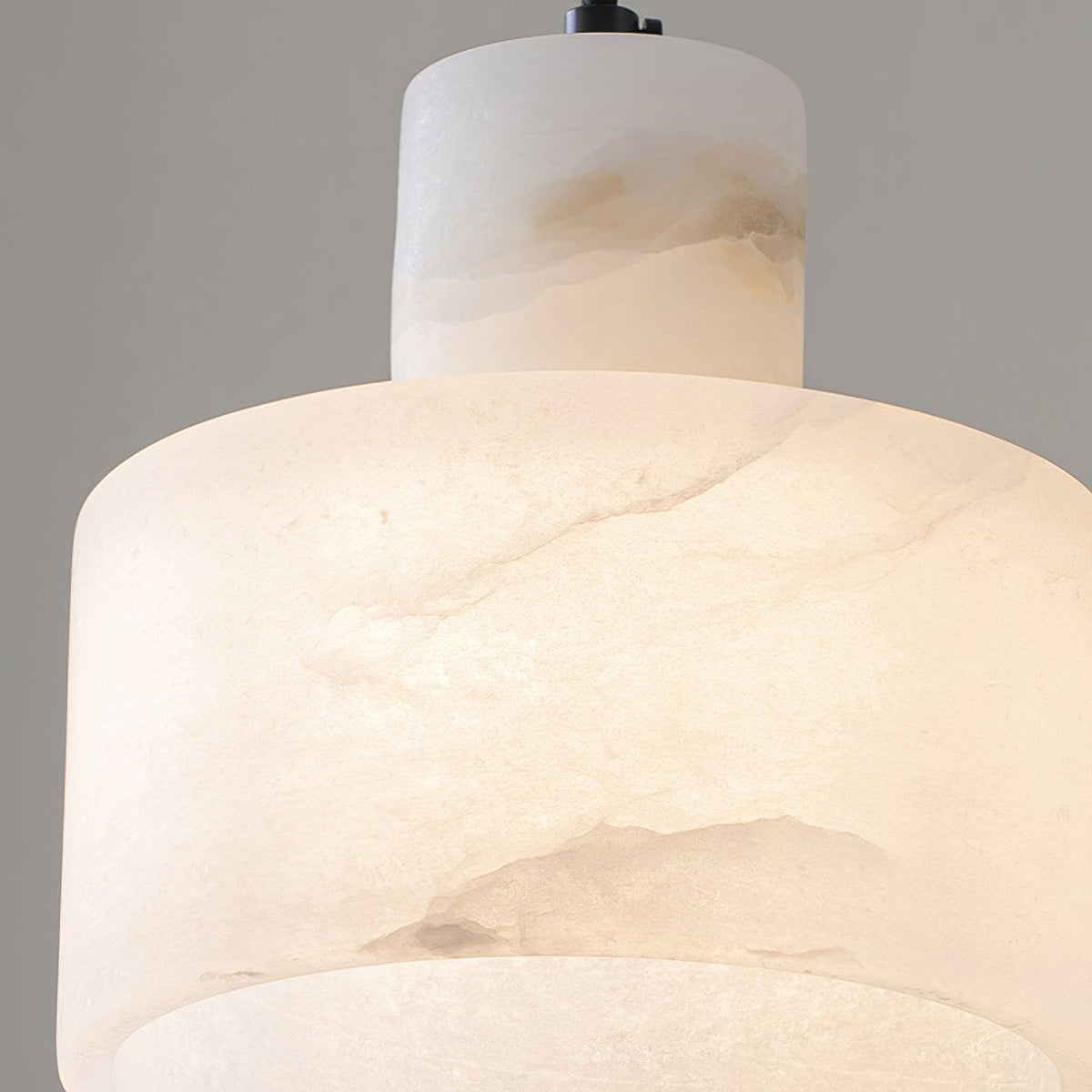 Stone Cylinder Hanging Lamp White Adjustable Drop Ceiling Fixture for Kitchen Island Dining Room Bedroom Hallway Natural Alabaster E27 Socke | Thomler