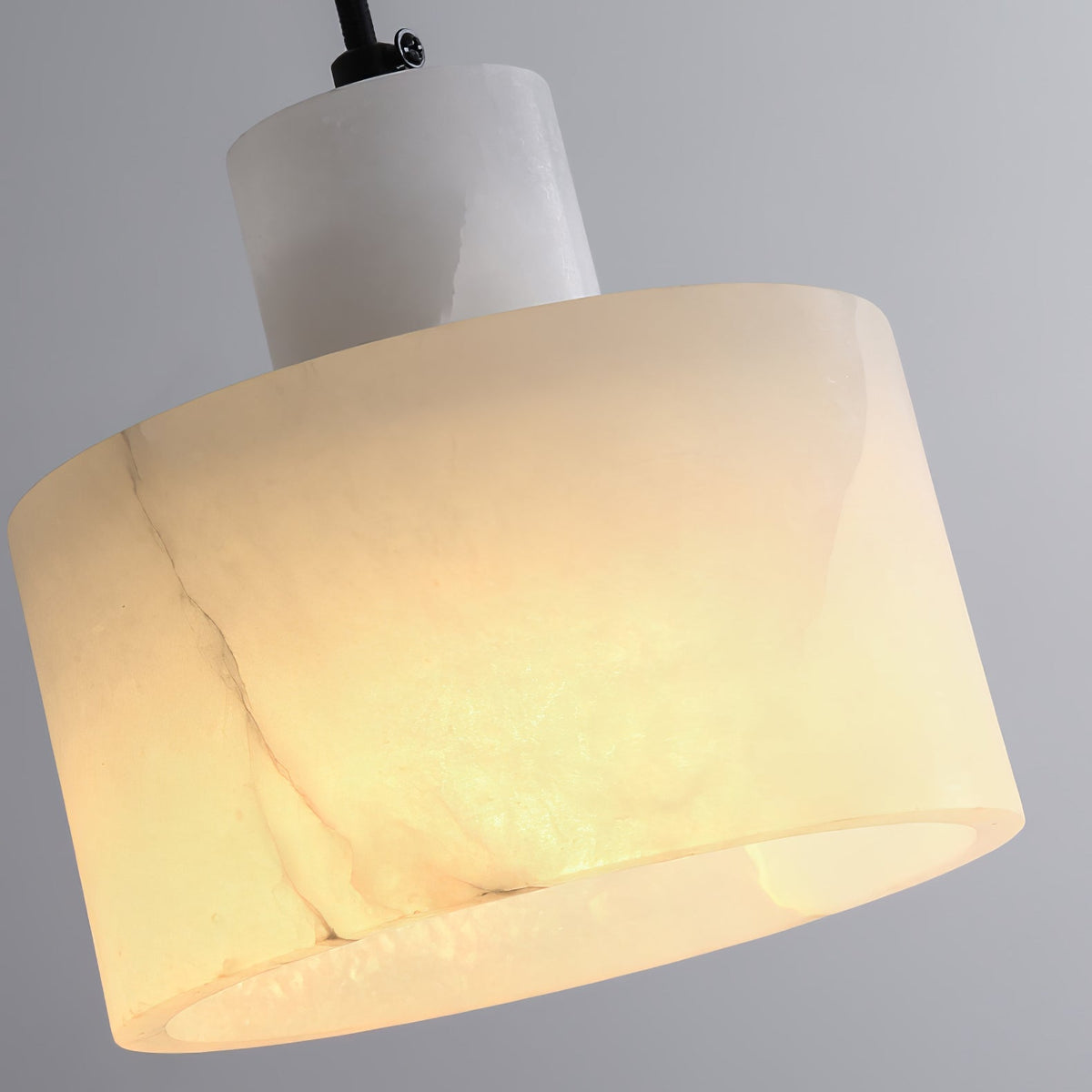 Stone Cylinder Hanging Lamp White Adjustable Drop Ceiling Fixture for Kitchen Island Dining Room Bedroom Hallway Natural Alabaster E27 Socke | Thomler