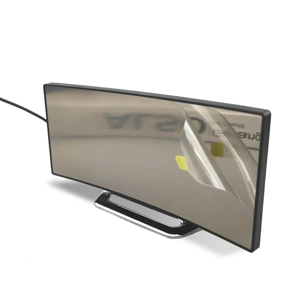 Gebogen digitale led-wekker met spiegeldisplay en groot scherm