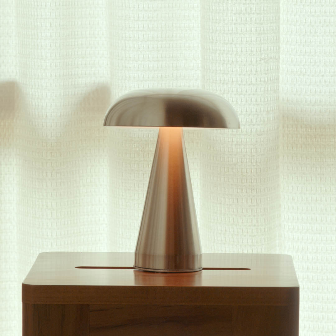 Cordless Touch Lamp Metal Rechargeable 8.5 in Portable Light Indoor Outdoor Patio Dining Bedside Nightstand Ambient USB-C 3 Brightness Level | Thomler