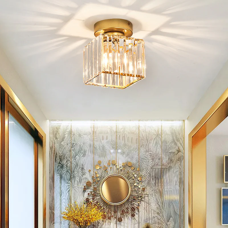 Kristall-Deckenleuchte, E27-Fassung, Schwarz-Gold für Schlafzimmer, Wohnzimmer, Flur, Inneneinrichtung, kompakter reflektierender Schirm, elegant A | Thomler