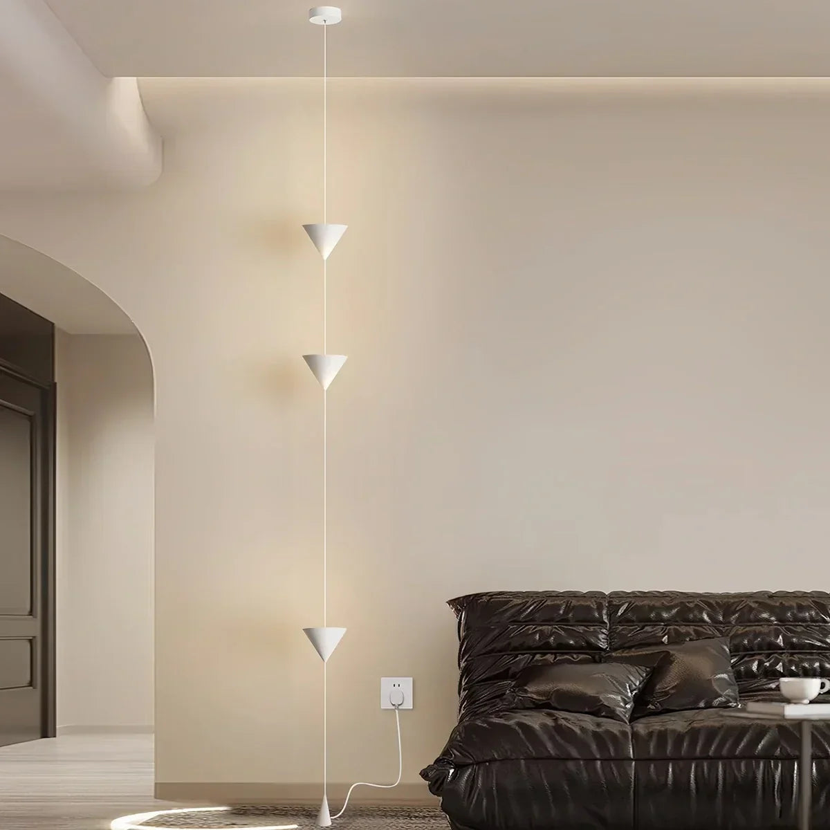 Adjustable Height Pole Light Iron & Acrylic LED Up to 11.5 Feet for Bedroom Living Room Modern Home Office Minimal Vertical Standing Accent | Thomler