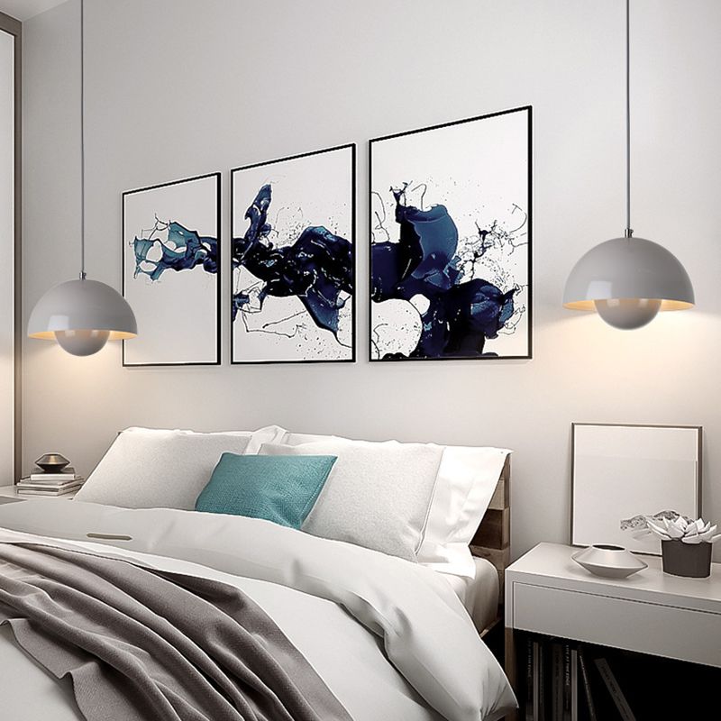 Lámpara colgante de metal tipo domo de 9 pulgadas, ajustable, con casquillo E26, para mesa de comedor, isla de cocina, dormitorio, luminaria colgante de estilo moderno de mediados de siglo | Thomler