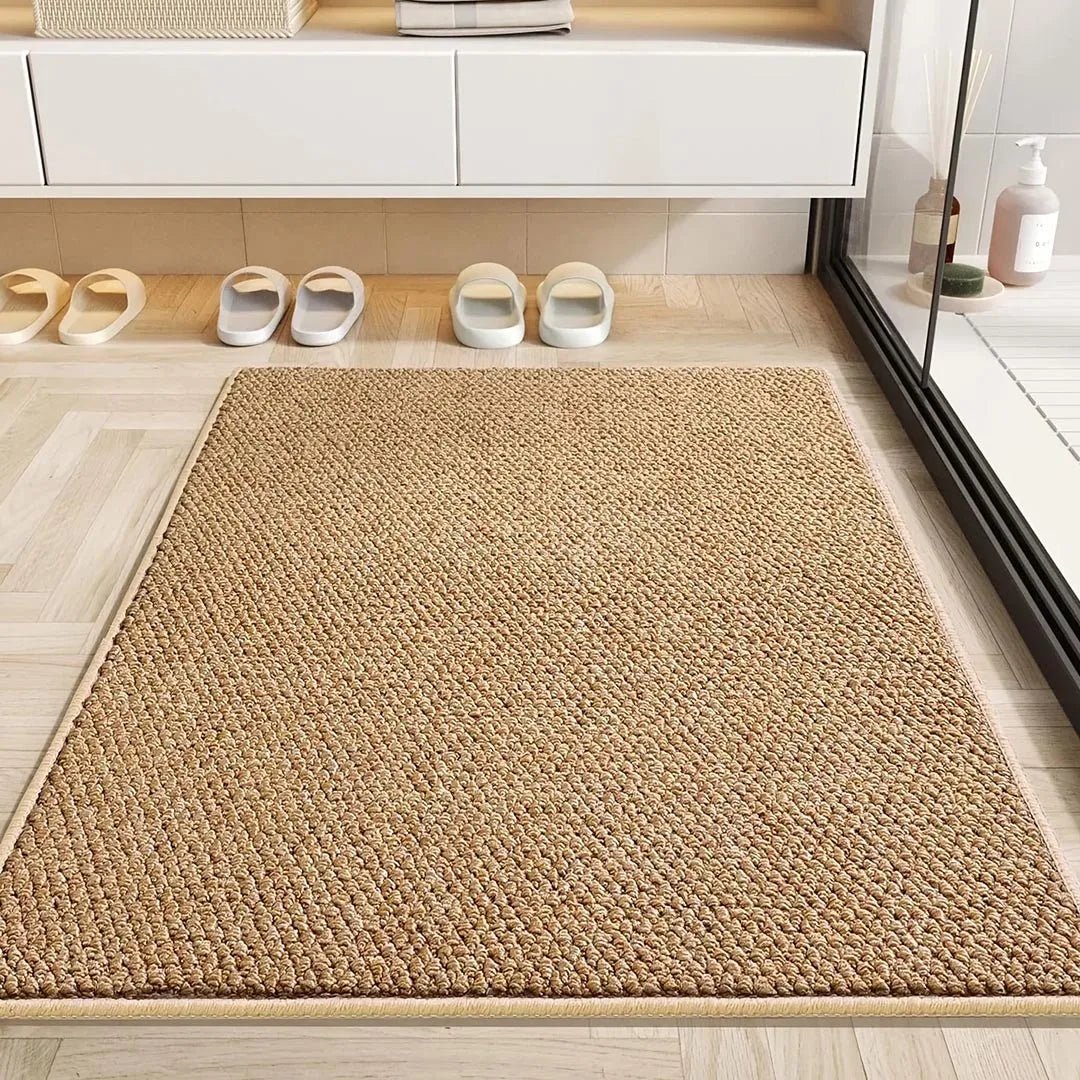Alfombra absorbente para entrada de 20x32 pulgadas, diseño geométrico en gris, beige y café, felpudo antideslizante para interiores y exteriores para hogar y apartamento | Thomler