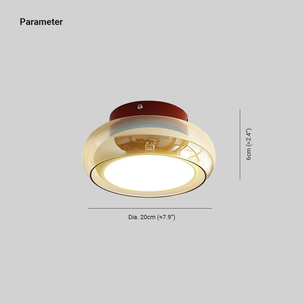 Glas-Deckenleuchte mit dreifarbiger Lichtsteuerung für Räume bis zu 30 m² – Innenleuchte in Kirsch-Bernstein für Schlaf-, Wohn- und Esszimmer | Thomler