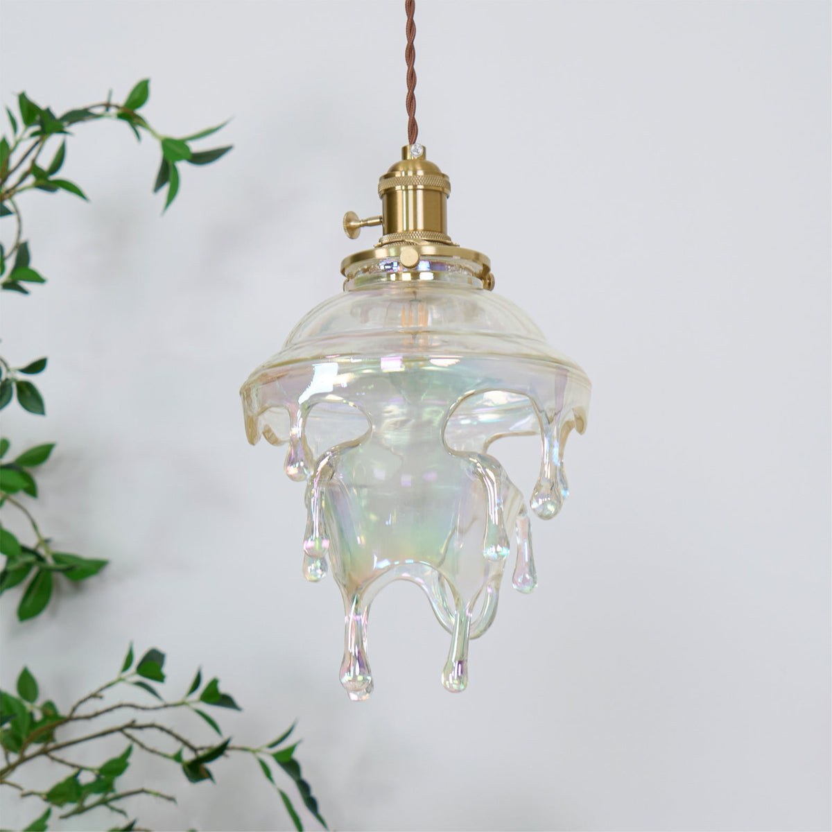 Resin Drip Hanging Lamp for Dining Room & Kitchen | Adjustable Cord Ceiling Fixture | LED or Edison Bulb Compatible | Modern Art Statement P | Thomler