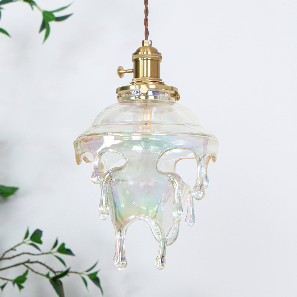 Resin Drip Hanging Lamp for Dining Room & Kitchen | Adjustable Cord Ceiling Fixture | LED or Edison Bulb Compatible | Modern Art Statement P | Thomler