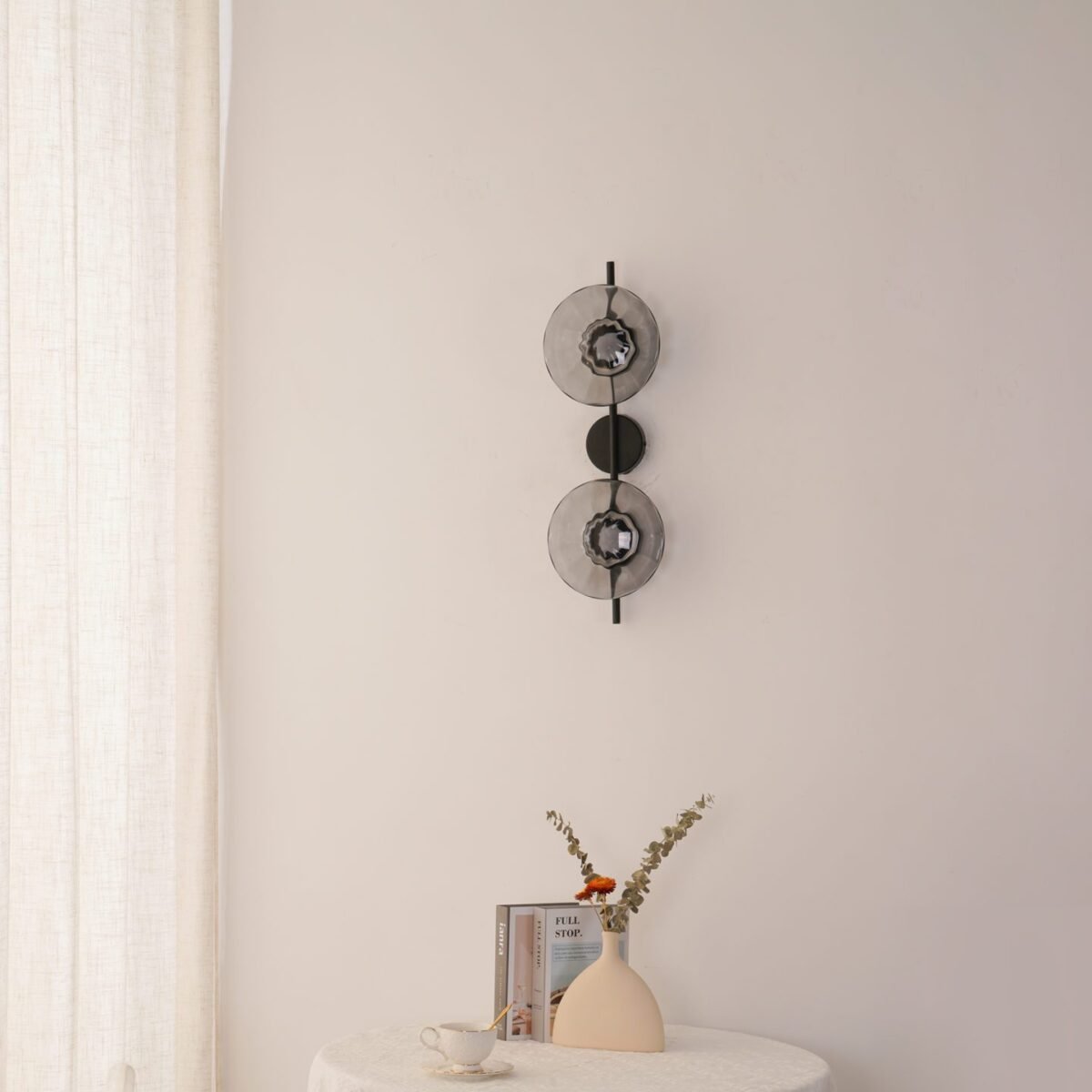 Modern Glass Sconce Light for Bedroom Hallway | Textured LED Wall Fixture Black or Gold Finish | Indoor Ambient Lighting | Thomler