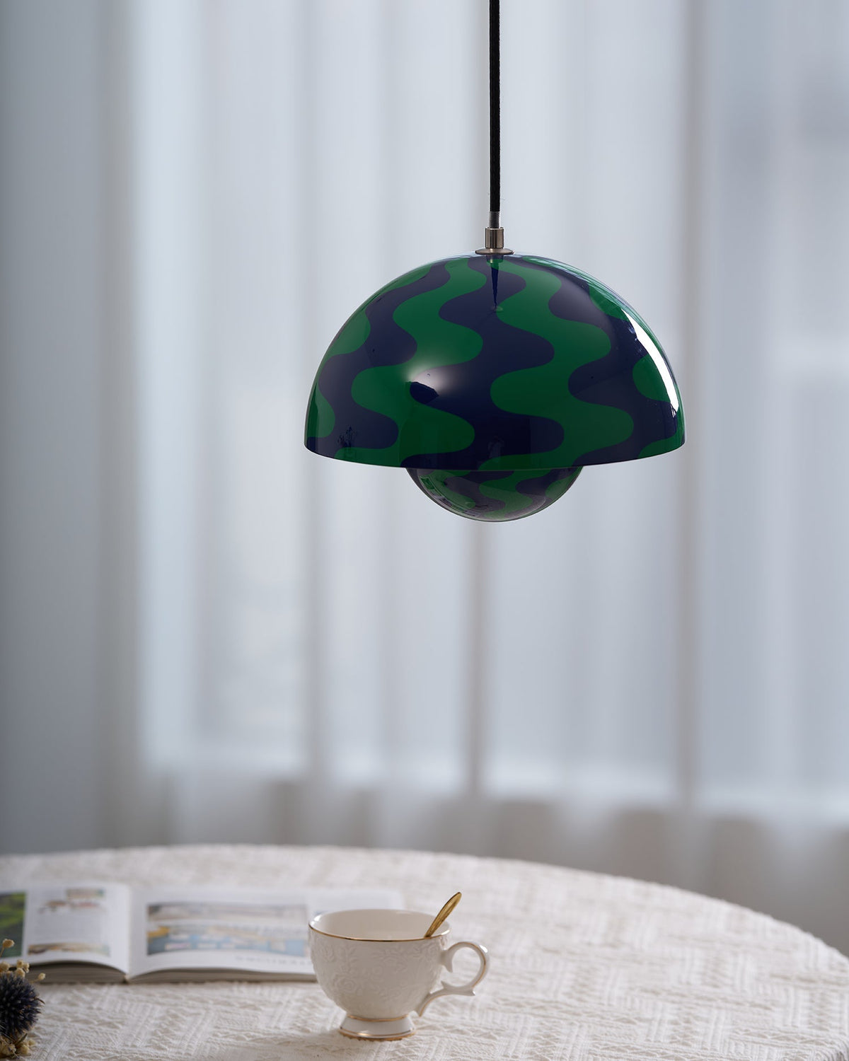 Geometric Aluminum Hanging Fixture 9 Inch Matte Modern Overhead Illumination for Kitchen Dining Room Entry | Thomler