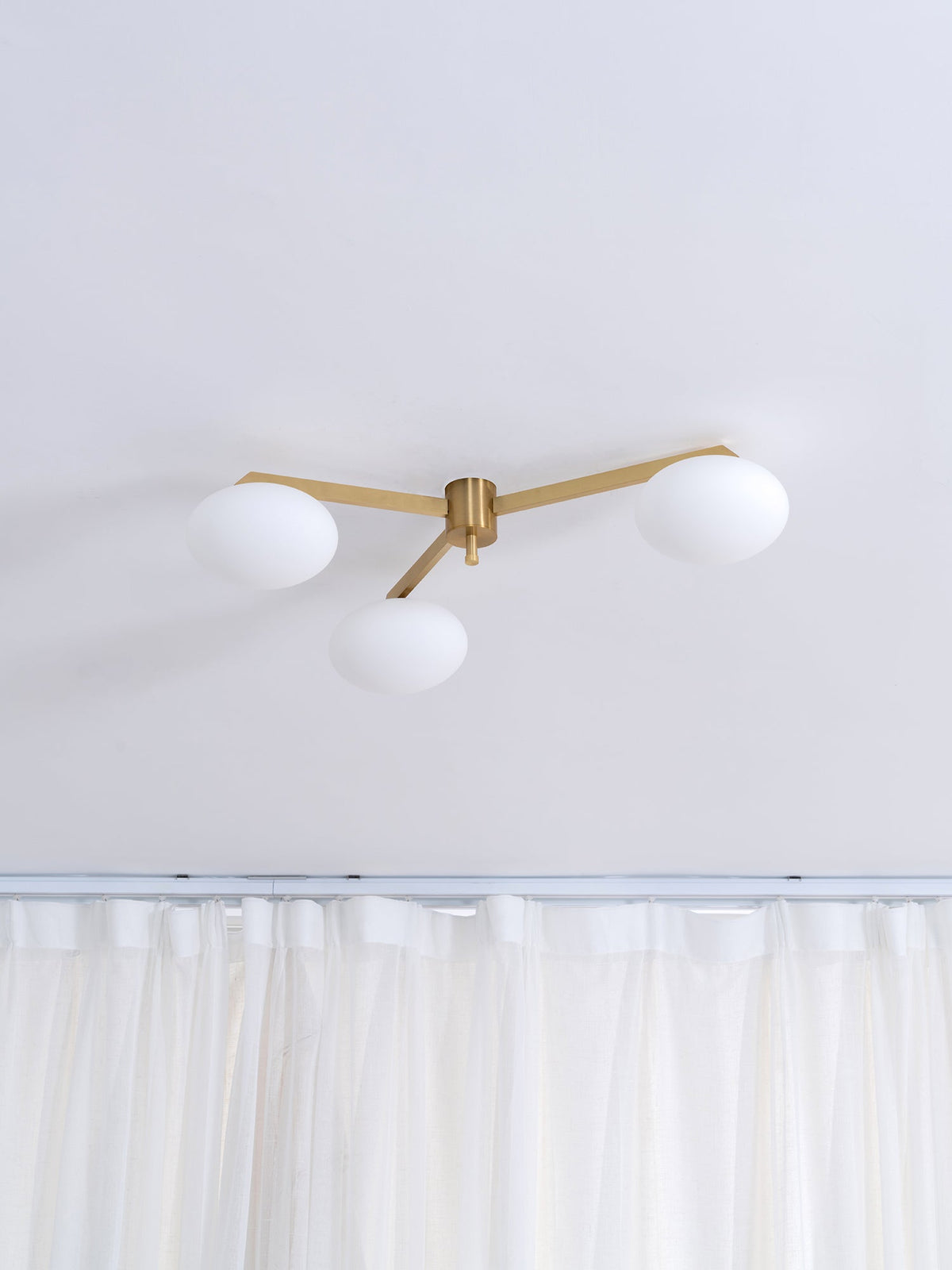 Five-Arm Flush Mount Ceiling Fixture with Milky White Shades in Warm Gold Finish for Kitchen Island Bedroom Hallway Entry Foyer Low Profile | Thomler