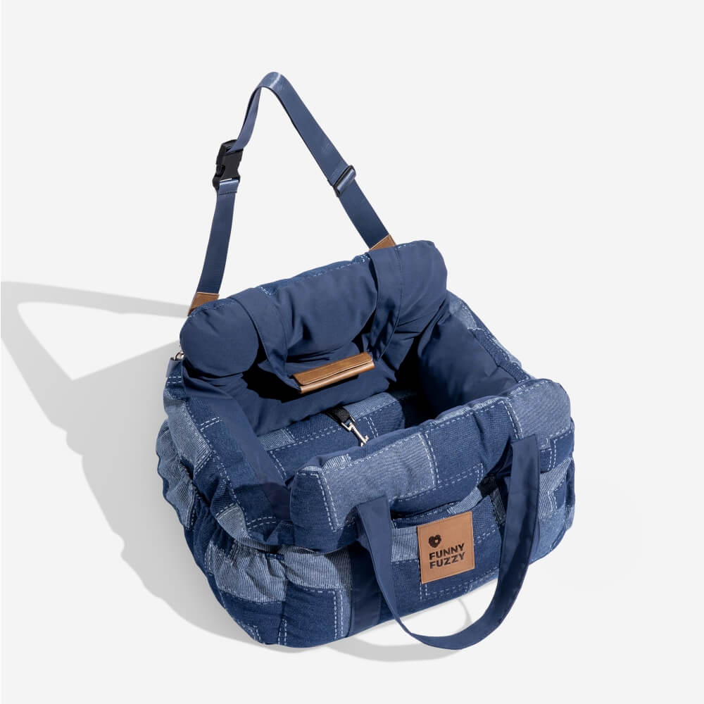 Asiento elevador para perros grandes – Transportín de viaje portátil con correa para el hombro, cojín de algodón lavable para SUV, camioneta y sedán – Seguro