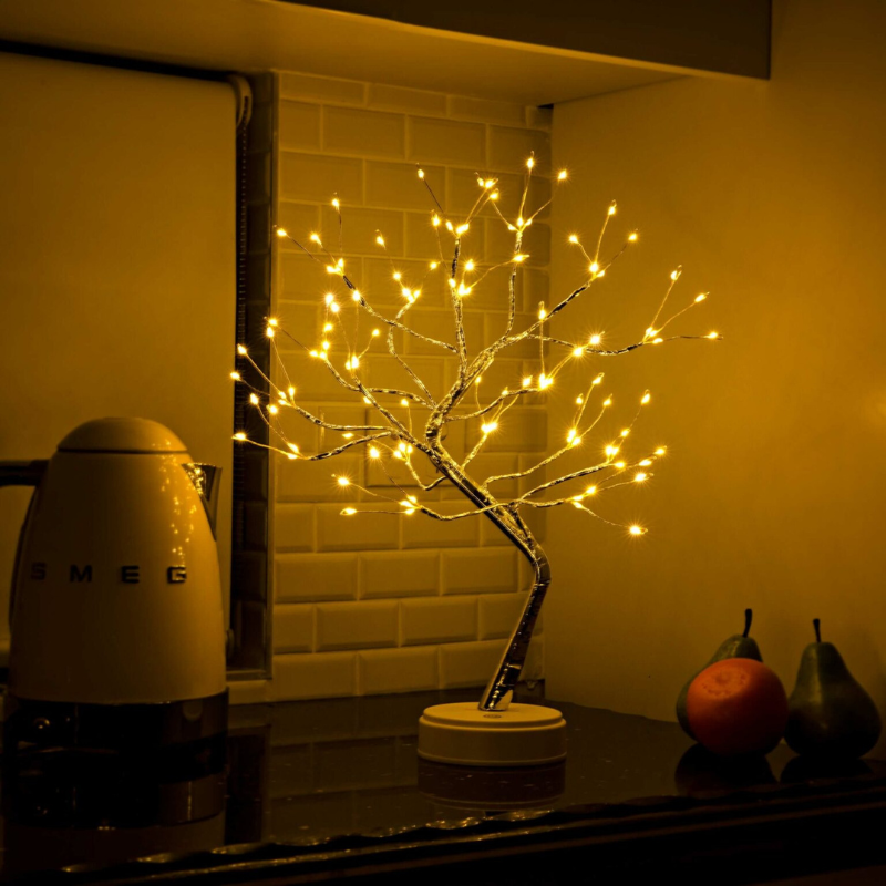 LED-Baumleuchte im Bonsai-Stil, dekorative Tischlampe mit warmem Licht, batterie- und USB-betrieben, Akzentbeleuchtung für Schlafzimmer, Wohnzimmer, Schreibtisch und Zuhause
