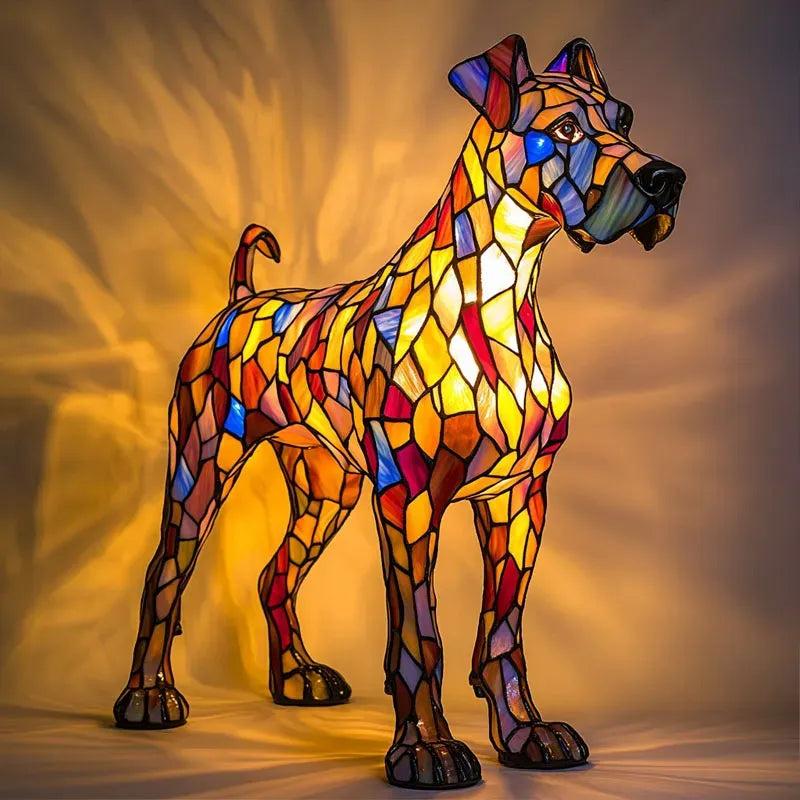 Dog Night Light Sculpture – Handcrafted LED Animal Lamp for Bedside, Nursery & Living Room Decor