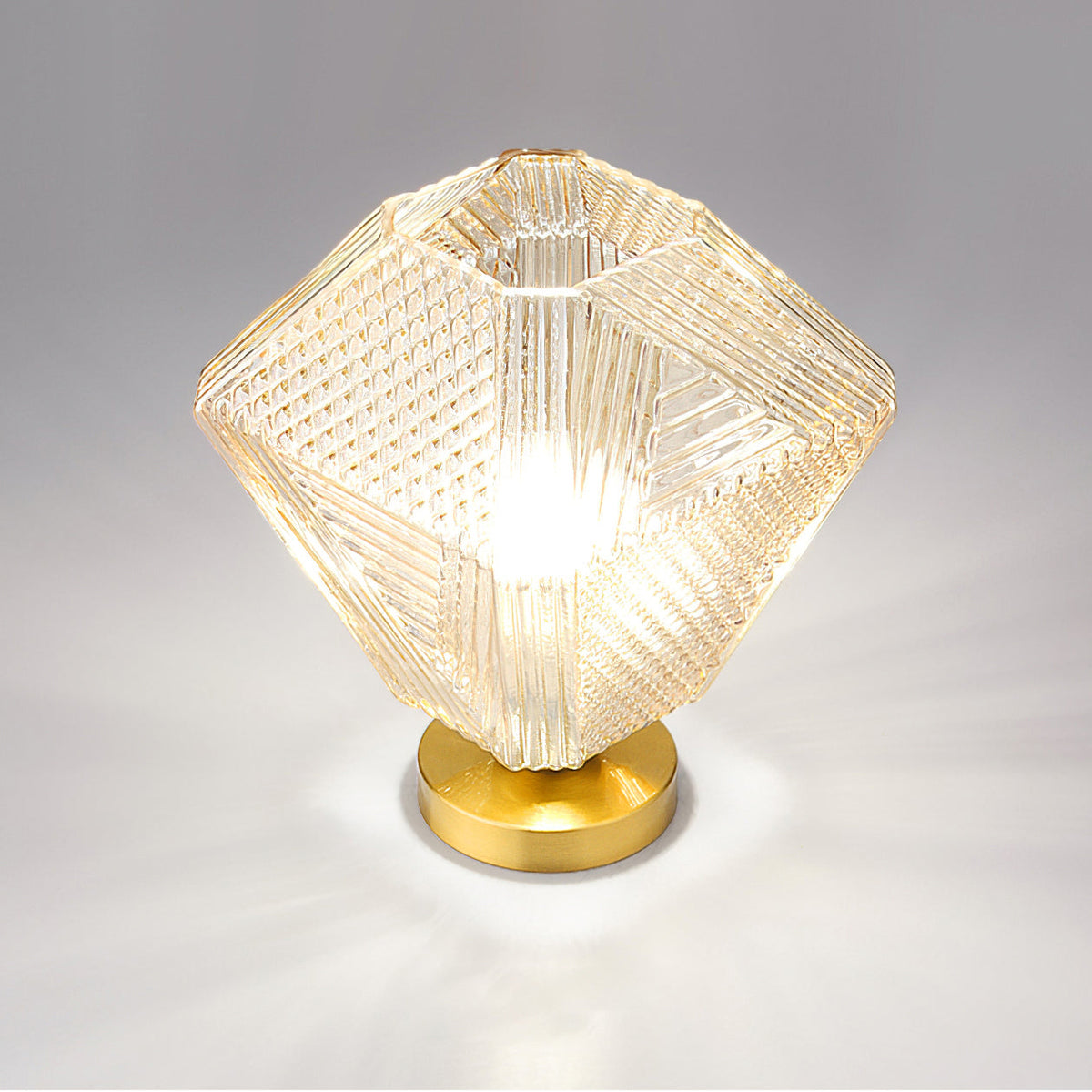 Geometric Glass Pendant Light with Faceted Shade | Polished Metal Hanging Fixture for Kitchen Island Entryway Breakfast Nook Hallway | Thomler