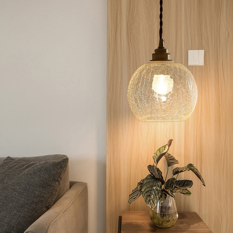Clear Glass Hanging Lamp E27 Socket 6 in Diameter Scandinavian Style for Dining Room Kitchen Island Over Table Adjustable Cord Modern Minima | Thomler