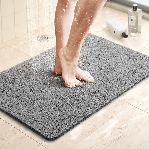 Antislip badmat met afvoergaten voor veiligheid in douche en bad Grijs Wit Beige Sneldrogende badkamermat | Thomler