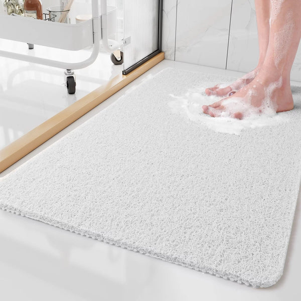 Antislip badmat met afvoergaten voor veiligheid in douche en bad Grijs Wit Beige Sneldrogende badkamermat | Thomler