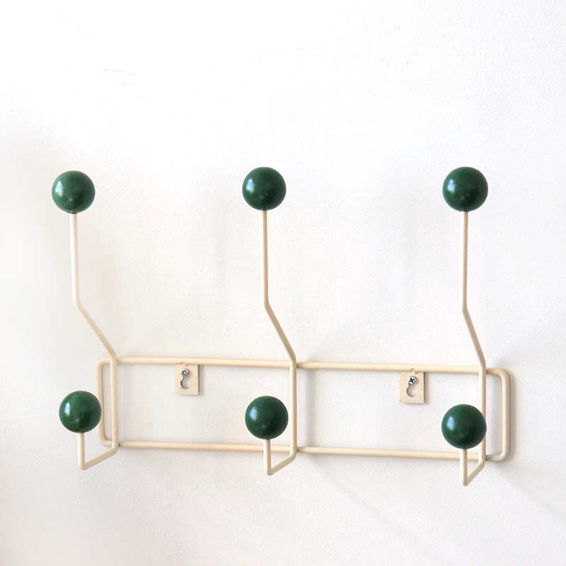 Metal Hook Rack for Entryway Storage – Dual-Hook Design with Glossy Knobs for Coats, Bags & Hats – Compact Space-Saving Organizer for Hallwa | Thomler