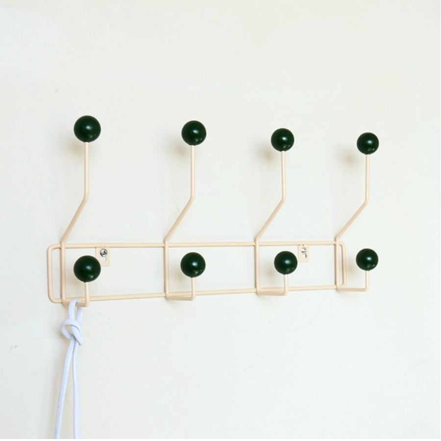 Metal Hook Rack for Entryway Storage – Dual-Hook Design with Glossy Knobs for Coats, Bags & Hats – Compact Space-Saving Organizer for Hallwa | Thomler
