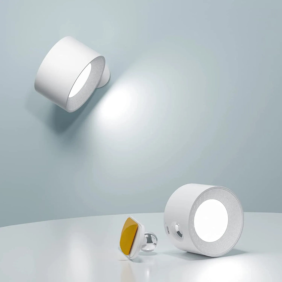 Cordless Rotating Sconce Light USB Rechargeable 3 in Magnetic Mount Touch Dimming Night Light for Bedside Hallway Closet Accent Lighting No | Thomler