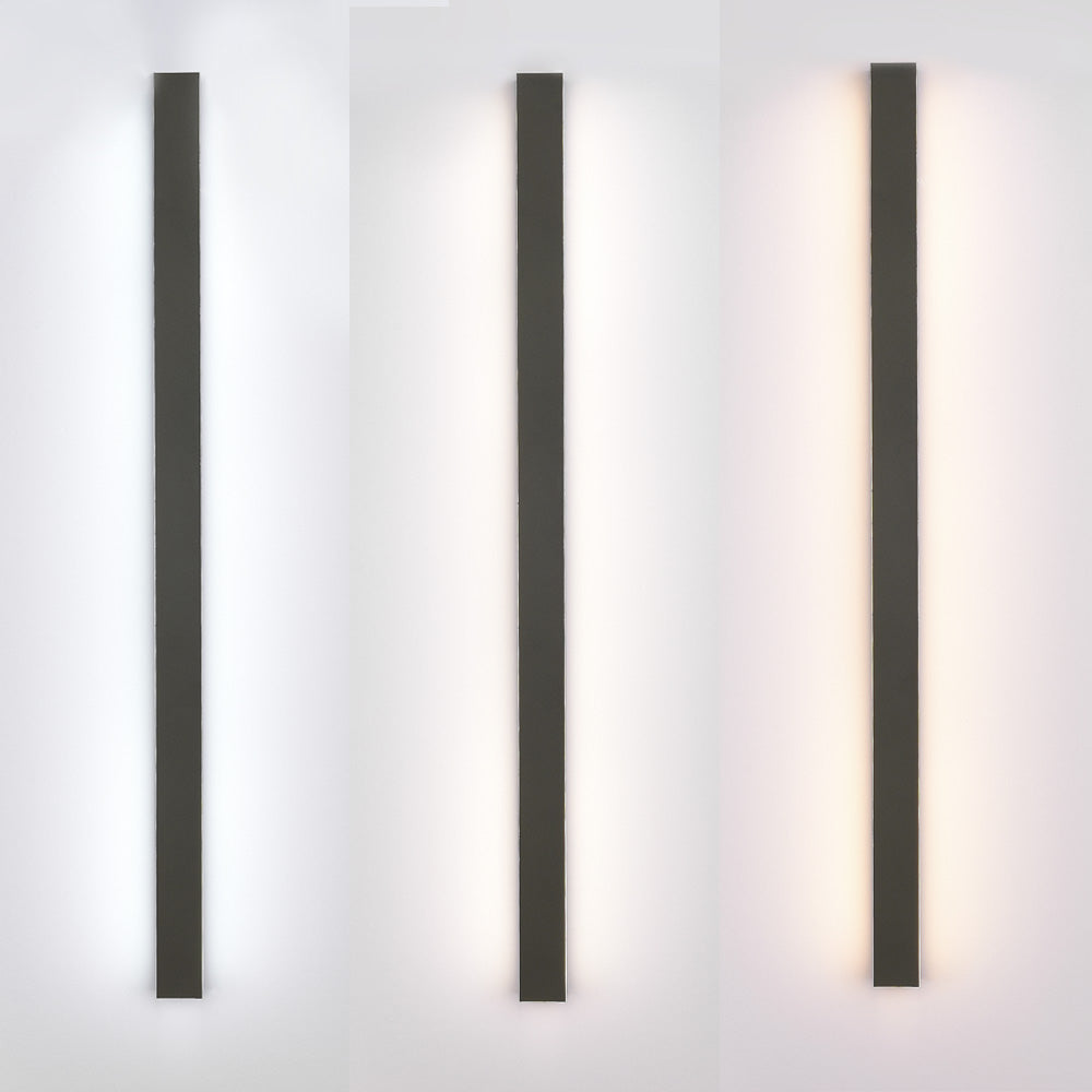LED-Wandleuchte für den Außenbereich, 200 cm, schwarz, wetterfestes Gehäuse für Fassade, Garten, Terrasse, Flur, Weg, Eingang, IP65, architektonisch, schmal | Thomler