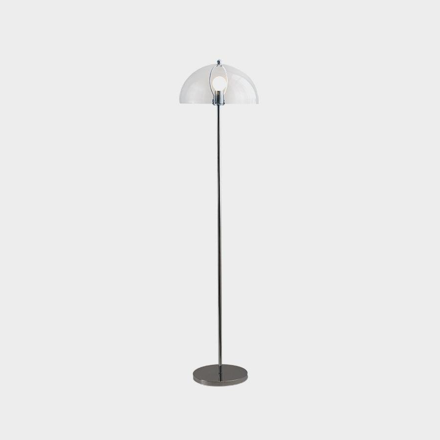 Vloerlamp met dubbellaagse acryldiffuser, 155 cm hoog, voor slaapkamer en kantoor, verchroomde metalen voet, dimbare sfeer- en taakverlichting