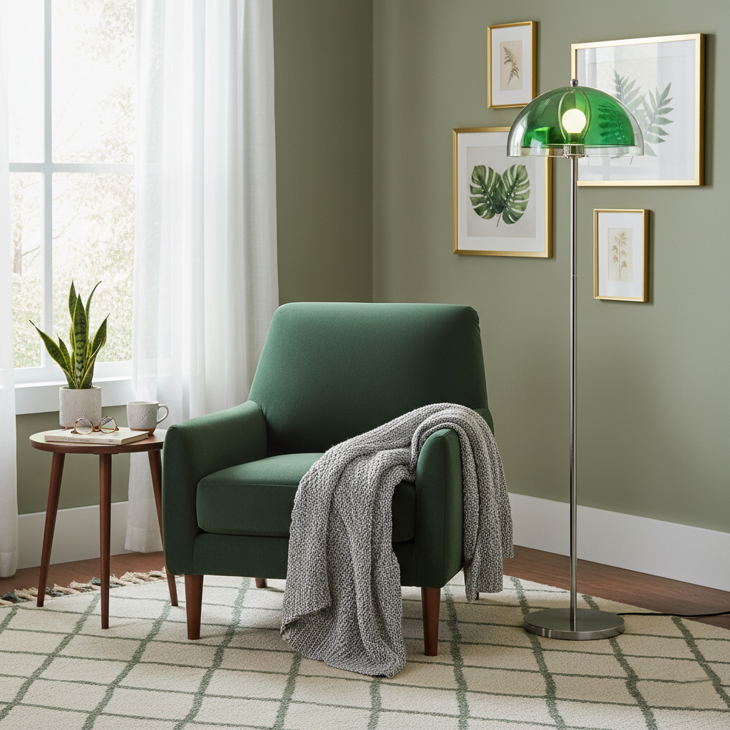 Vloerlamp met dubbellaagse acryldiffuser, 155 cm hoog, voor slaapkamer en kantoor, verchroomde metalen voet, dimbare sfeer- en taakverlichting