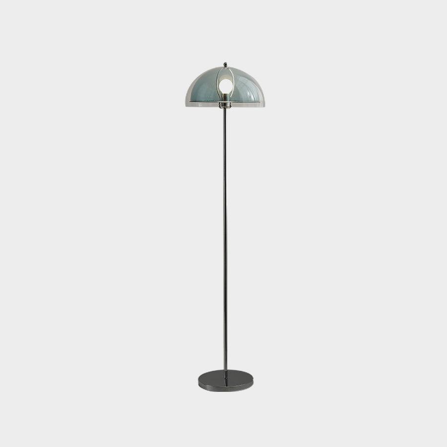 Vloerlamp met dubbellaagse acryldiffuser, 155 cm hoog, voor slaapkamer en kantoor, verchroomde metalen voet, dimbare sfeer- en taakverlichting