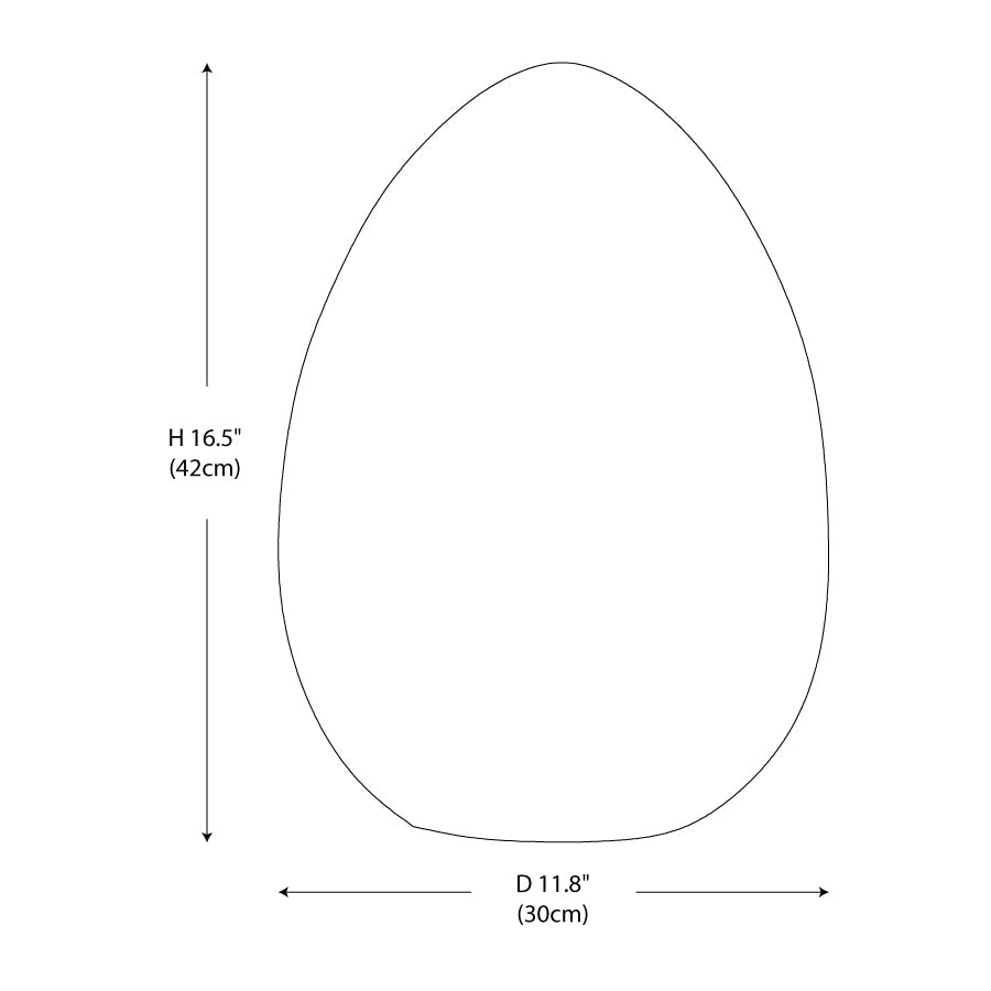 Egg-Shaped LED Mood Lamp 12 in White Polyethylene Shade 3-Mode Light Indoor Outdoor Cordless Rechargeable Accent Light for Living Room Patio | Thomler