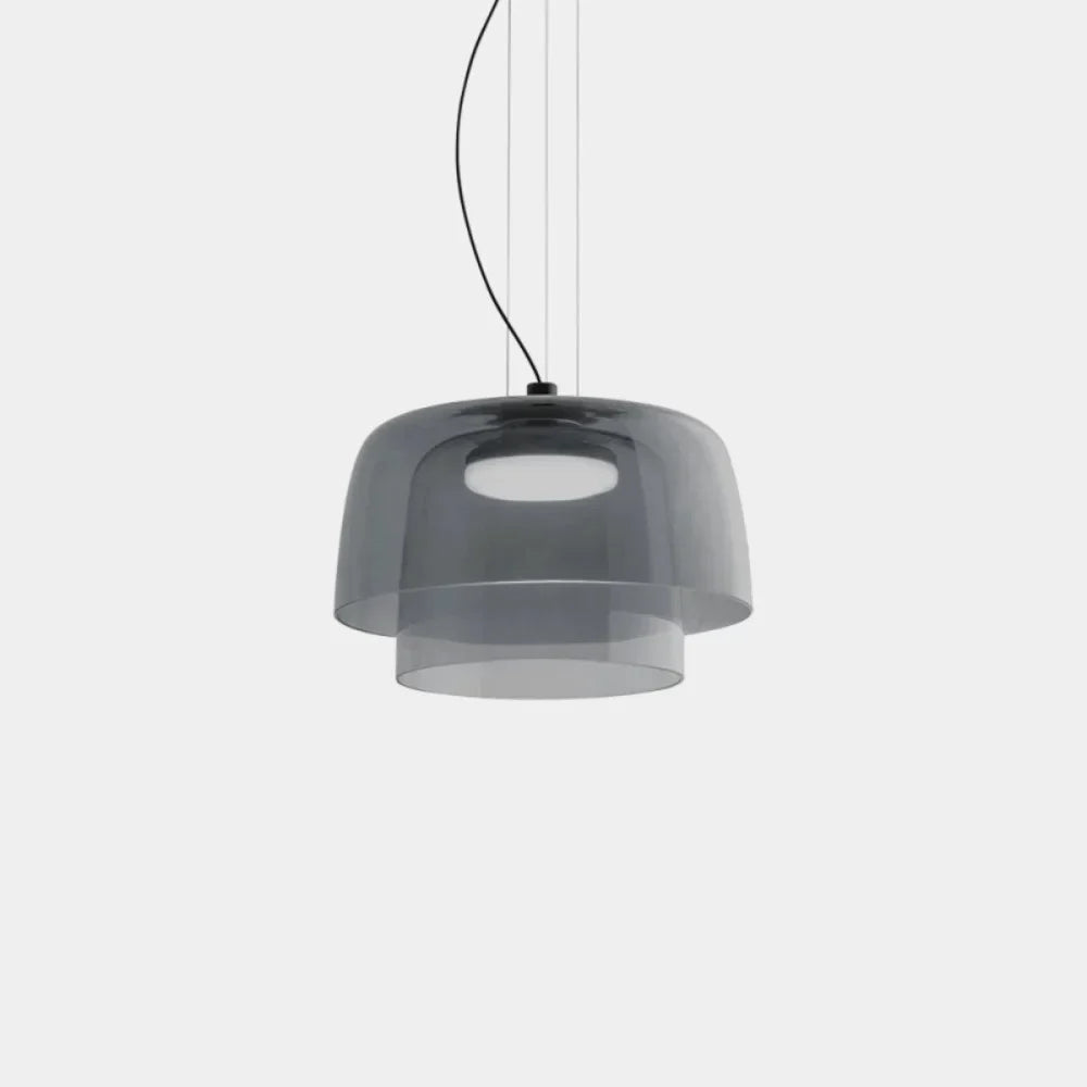 Layered Glass Bowl Ceiling Fixture 10 in Diameter Adjustable Drop Length Multi-Tone Illumination for Kitchens Dining Spaces Living Rooms Mod | Thomler