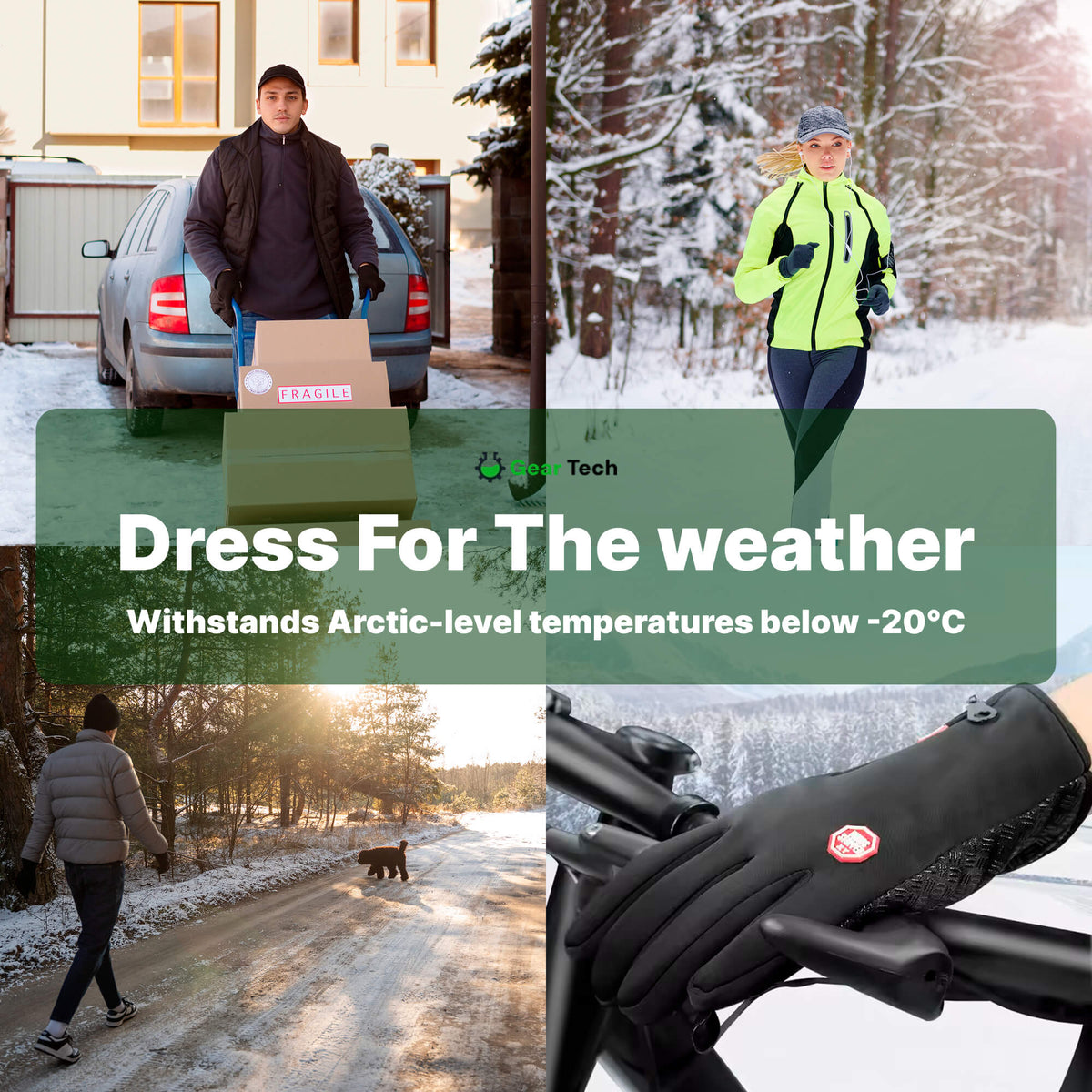 Touchscreen Winter Gloves with Windproof Shell & Anti-Slip Grip for Men & Women – Cold Weather Fleece Lined Thermal Sports Gloves