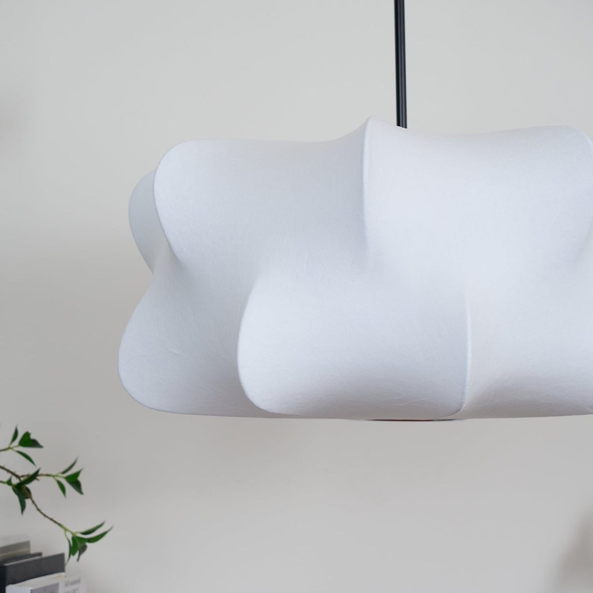 Lámpara colgante de 3 luces Silk Cloud, blanca, 24 pulgadas, montaje en techo ajustable, E27, para comedor, sala de estar, cocina, luz de techo interior moderna | Thomler