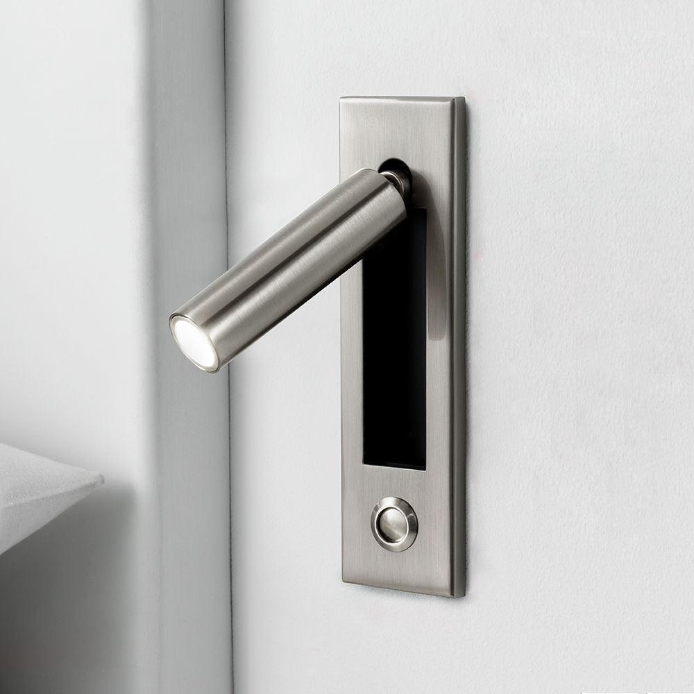 Lámpara de pared articulada de aluminio para lectura, estudio y cabecera