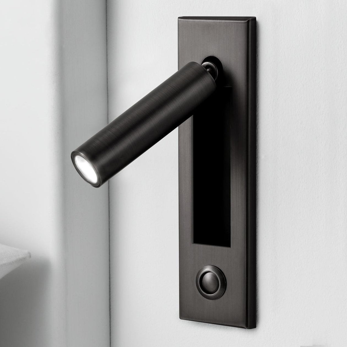 Lámpara de pared articulada de aluminio para lectura, estudio y cabecera
