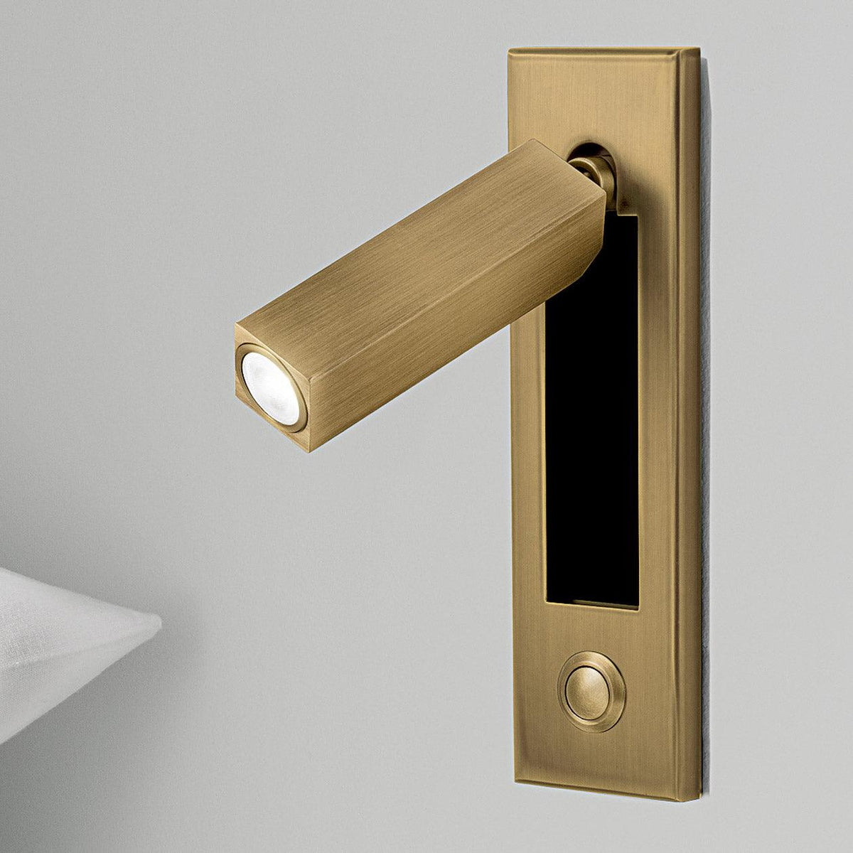 Lámpara de pared articulada de aluminio para lectura, estudio y cabecera