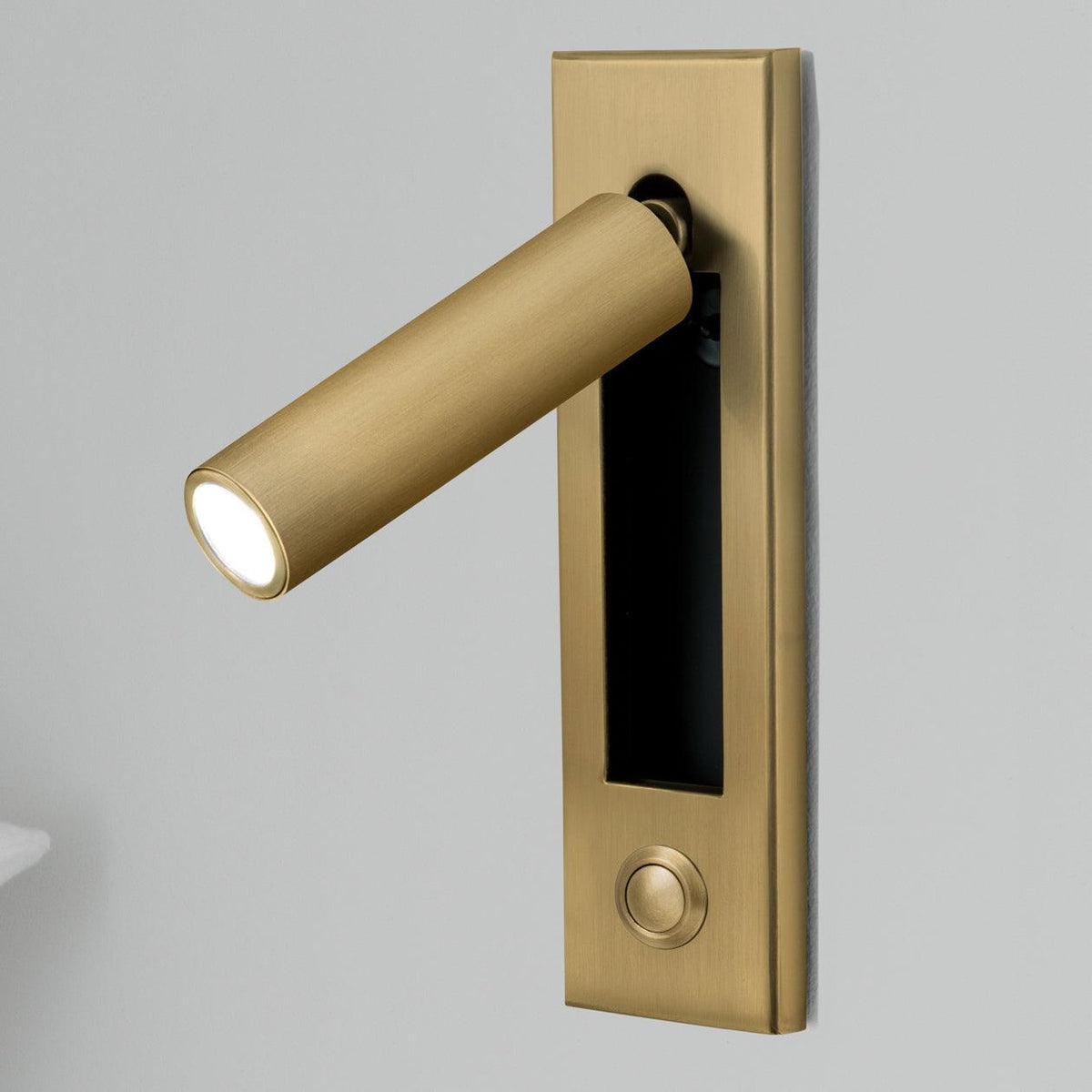 Lámpara de pared articulada de aluminio para lectura, estudio y cabecera